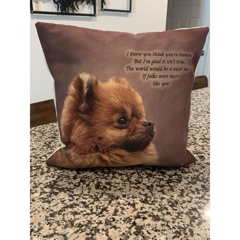 Pomeranian Dog Plush Throw Pillow